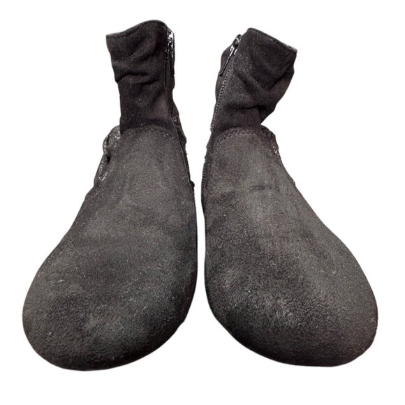 Wonder Nation Girls Black Slouch Boots With Side Zipper & Bow Size 13 - Picture 5 of 7